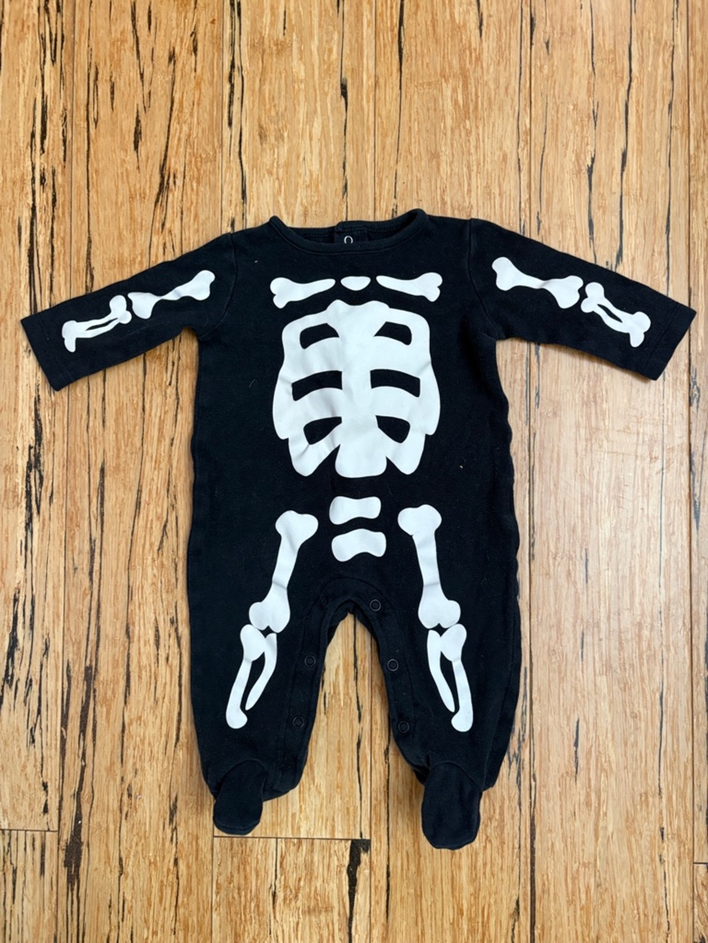 Carter's Black and White Skeleton Footed One-Piece